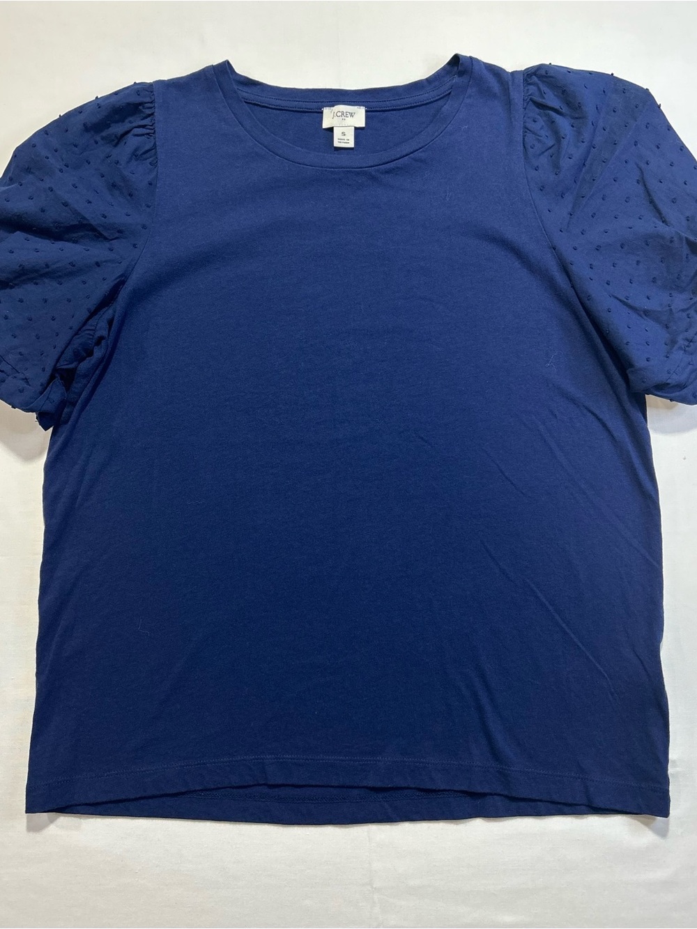 J. Crew Royal Blue Puff-Sleeve Cotton Tee